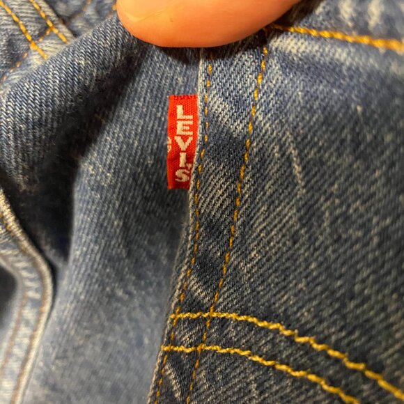 Women Levis Premium 501 Cropped Straight Button Fly Jeans Raw Hem Blue 27x28 - Picture 5 of 9